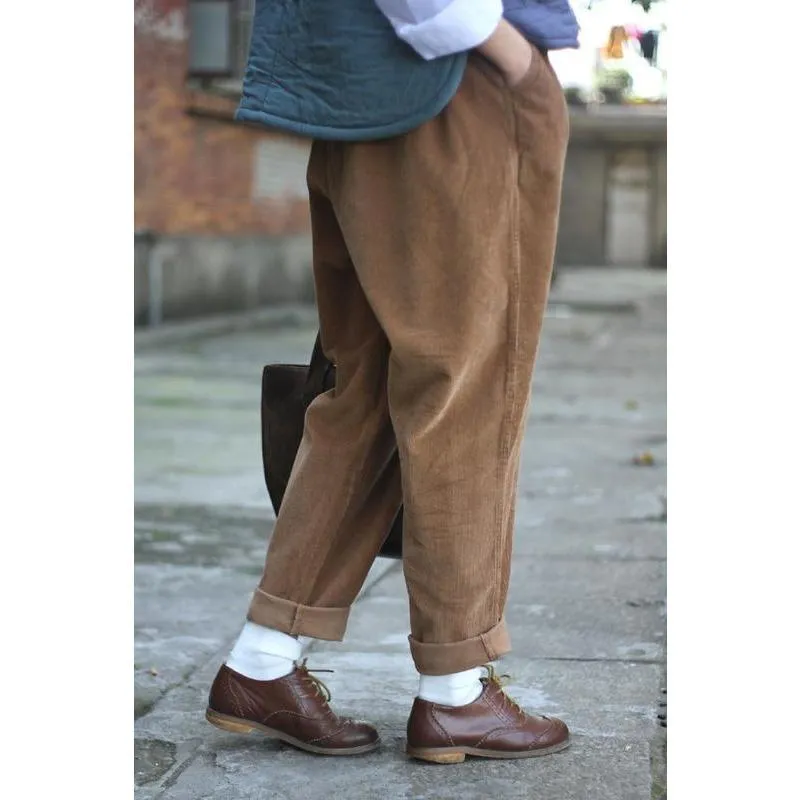 Retro Corduroy Loose Trousers