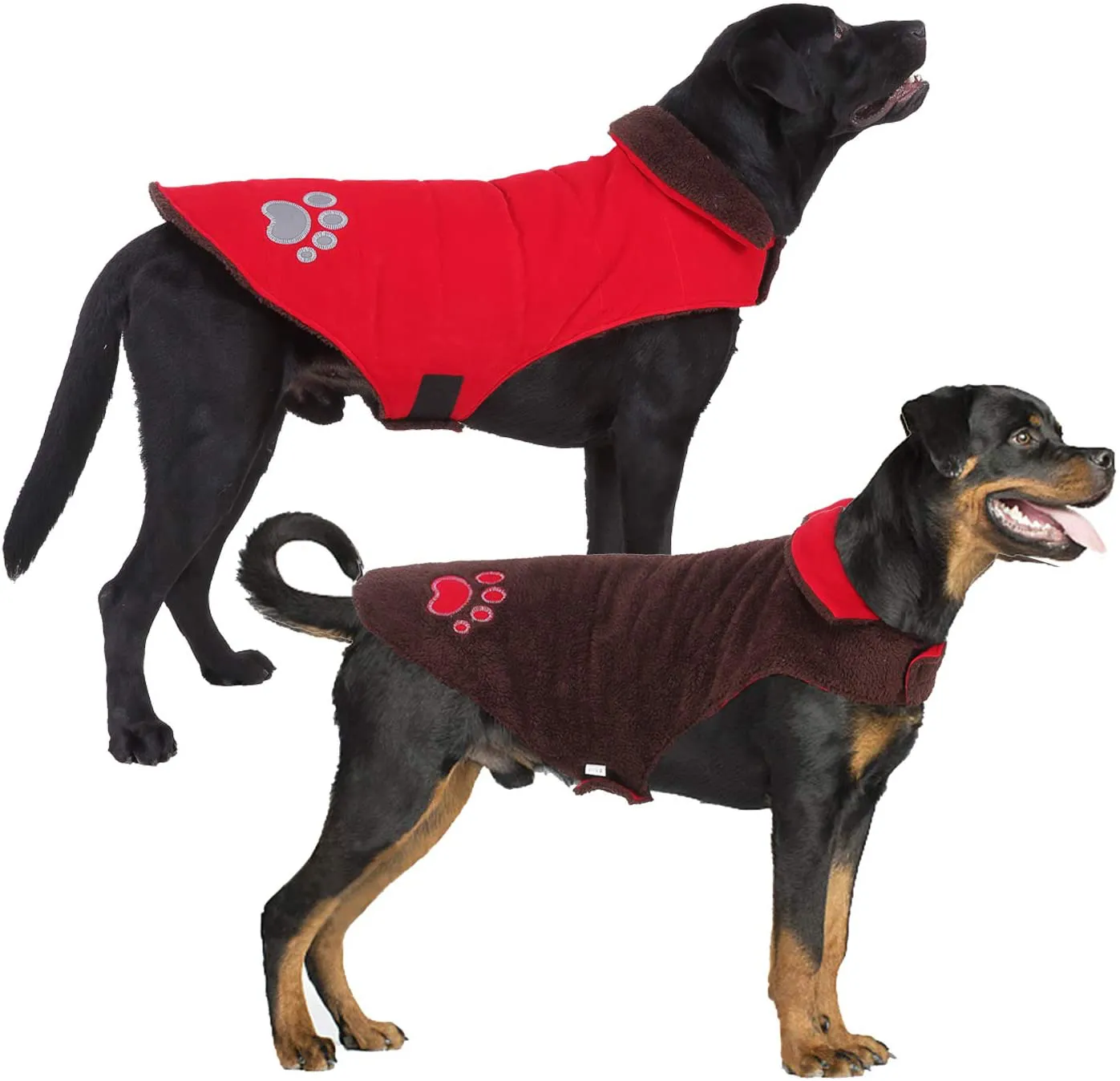 Reversible Windproof Cold Weather Jacket Vest for Small-Large Dogs