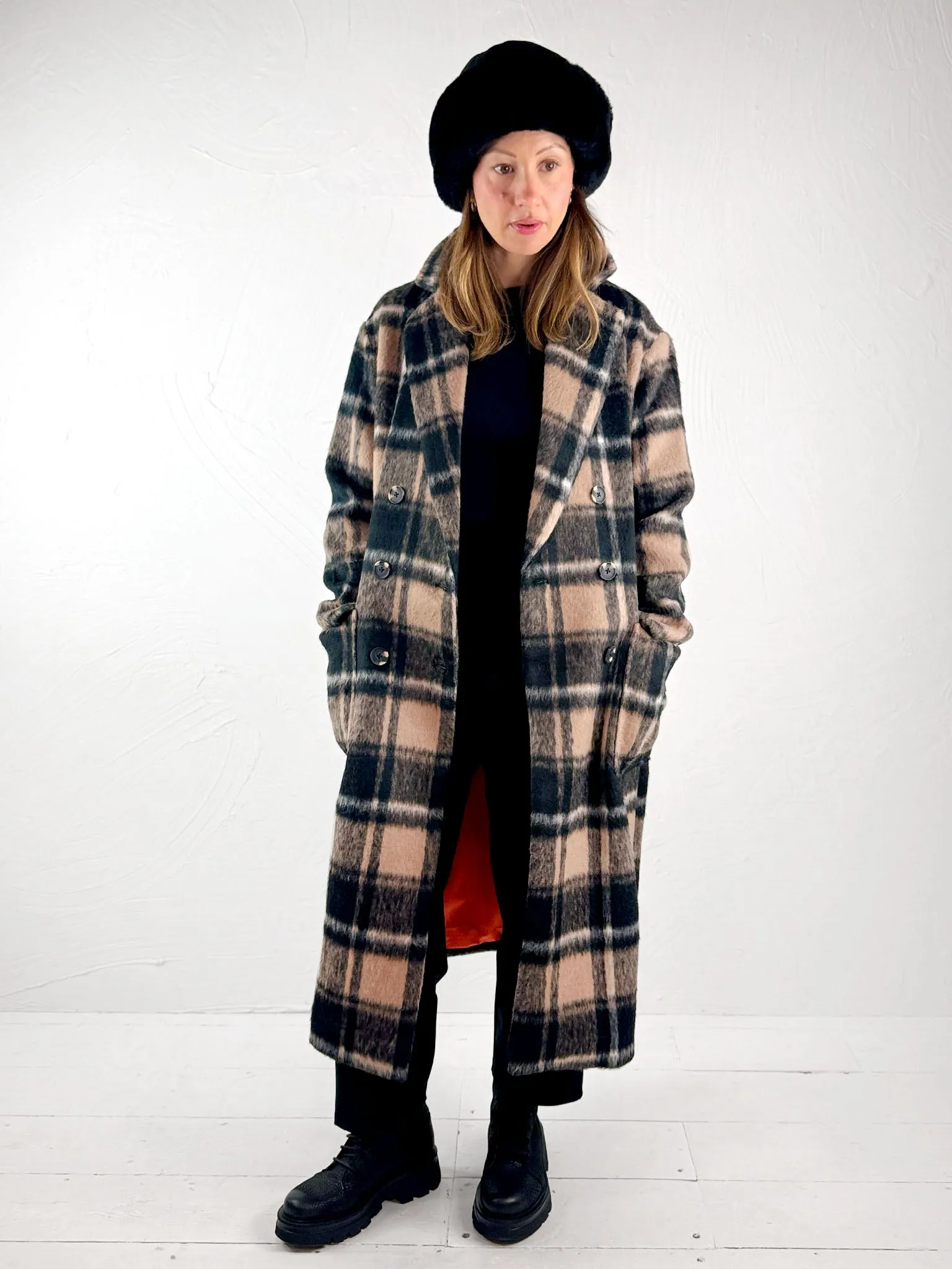 Rino   Pelle Khloe Twig Check Coat