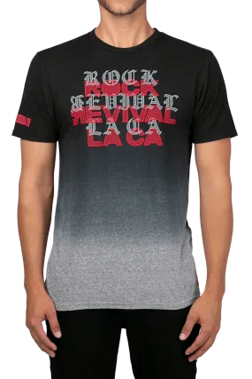 Rock Revival Men's Black and Grey Tee T-shirt