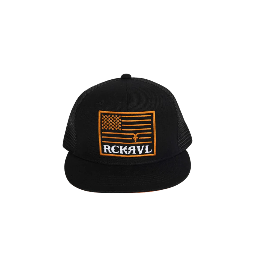 Rock Revival Men's Orange Flag Patch Snapback Cap