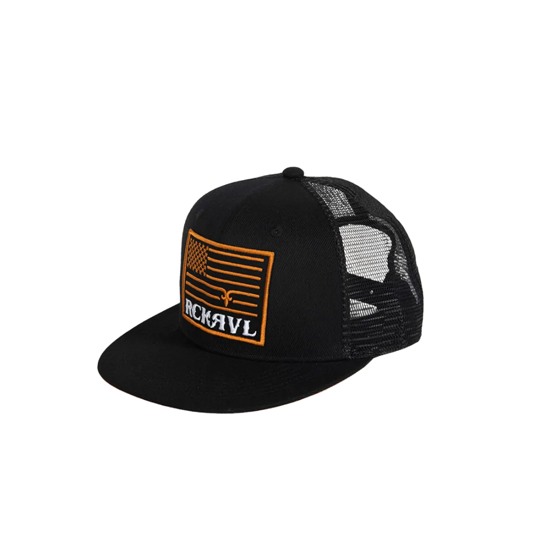 Rock Revival Men's Orange Flag Patch Snapback Cap