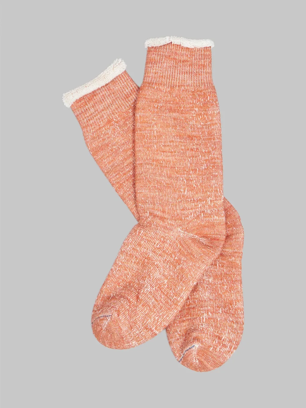 ROTOTO Double Face Crew Socks "Merino Wool & Organic Cotton" Orange