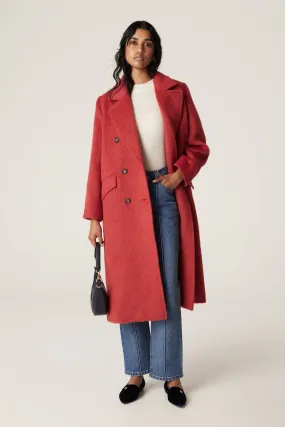 Sabine Double Breasted Coat - Red