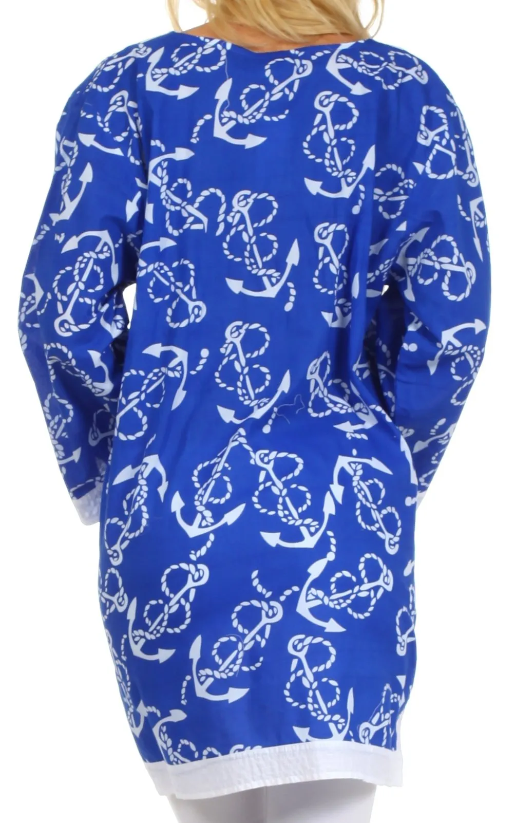 Sakkas Anchor Cotton Long Sleeve Tunic Blouse