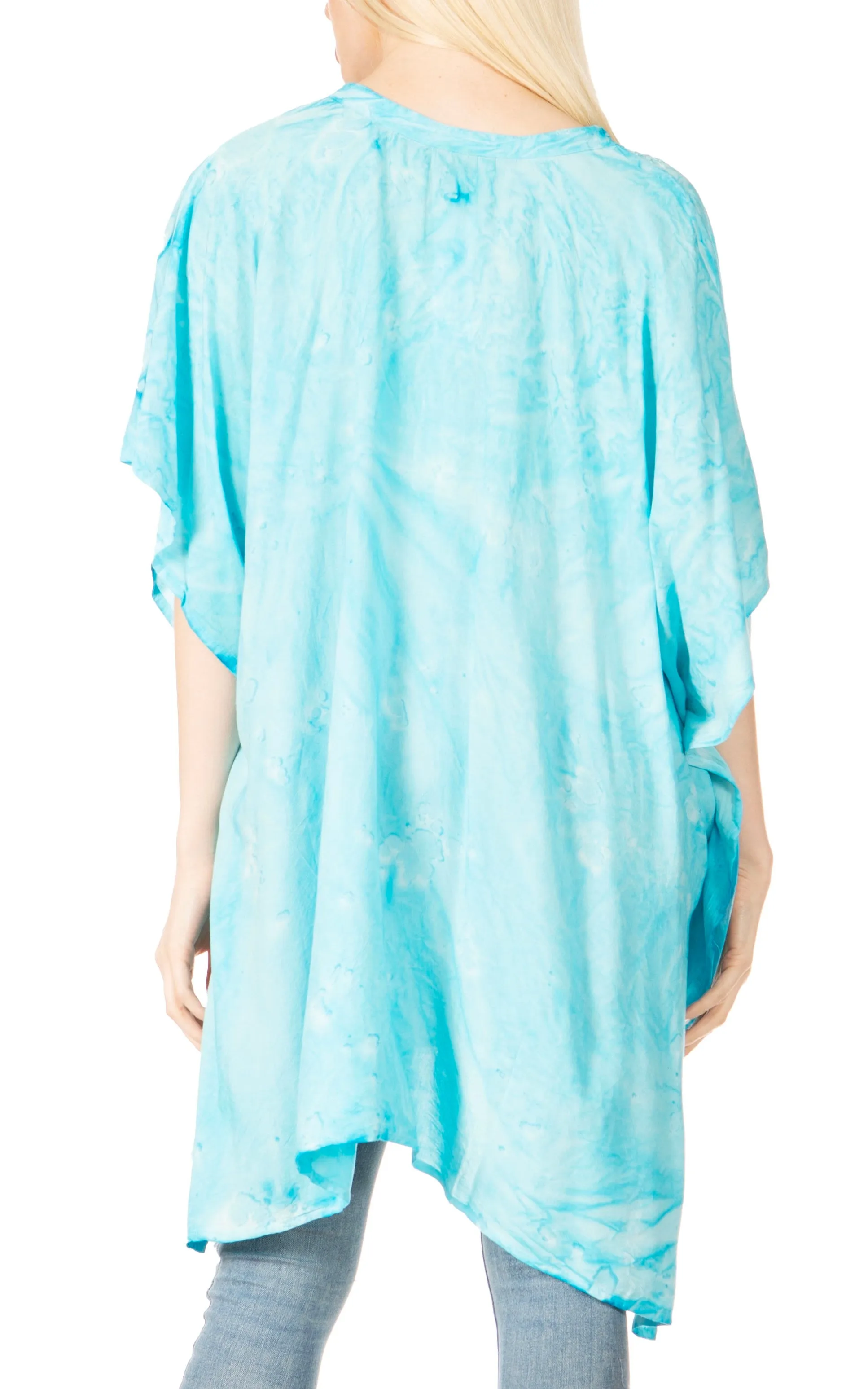 Sakkas Marcy Women's V-neck Caftan Top Tunic Dress - Perfect for Summer Boho Style & Swinging Coverup