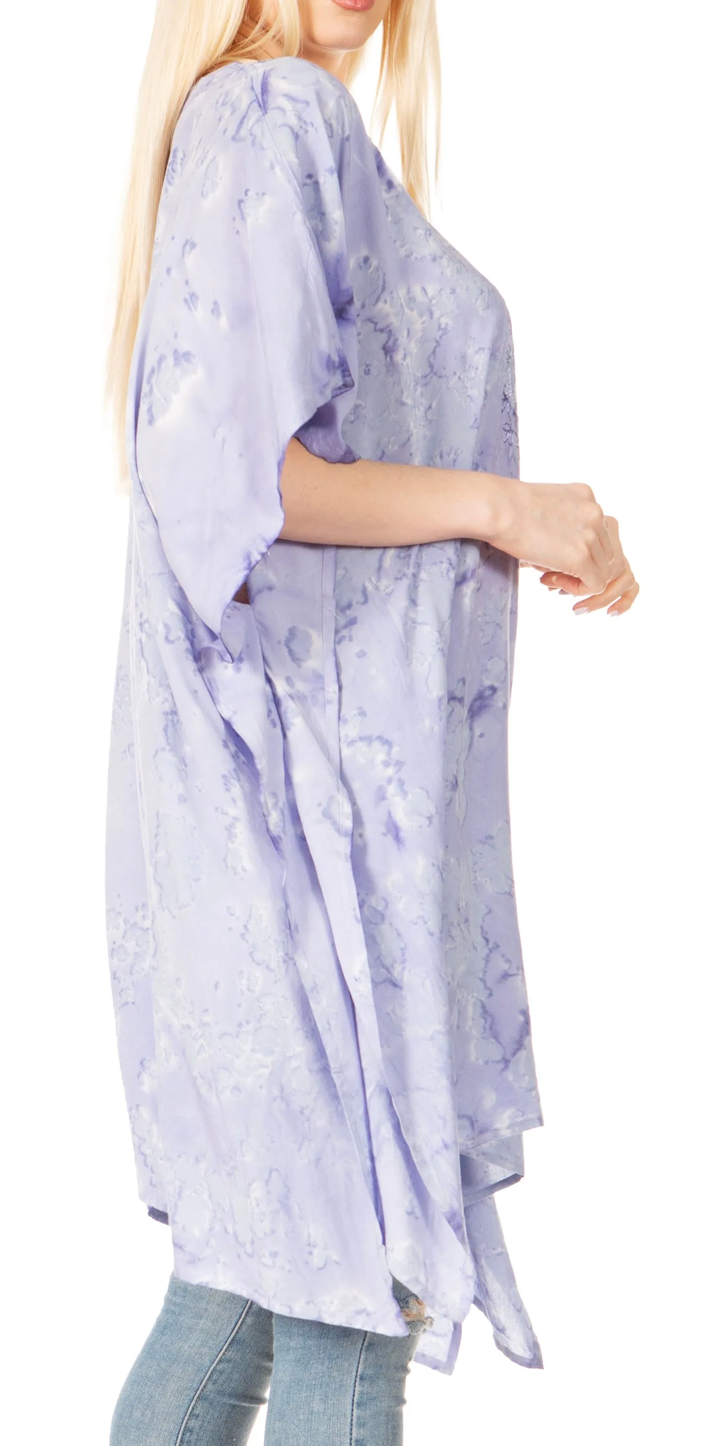 Sakkas Marcy Women's V-neck Caftan Top Tunic Dress - Perfect for Summer Boho Style & Swinging Coverup