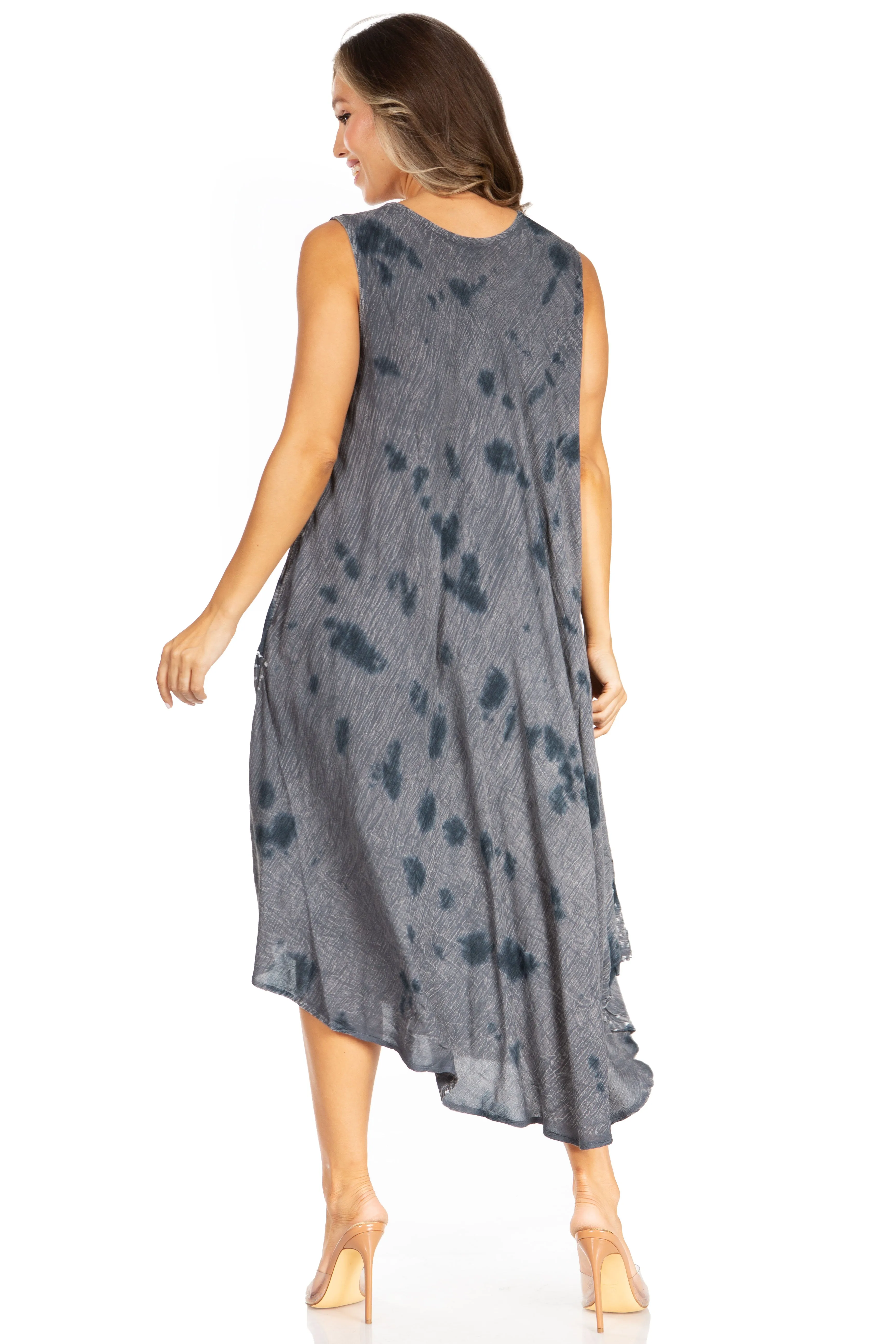 Sakkas Starlight Fourth Women's Tie Dye Caftan Tank Dress/Cover Up  Beach Kaftan