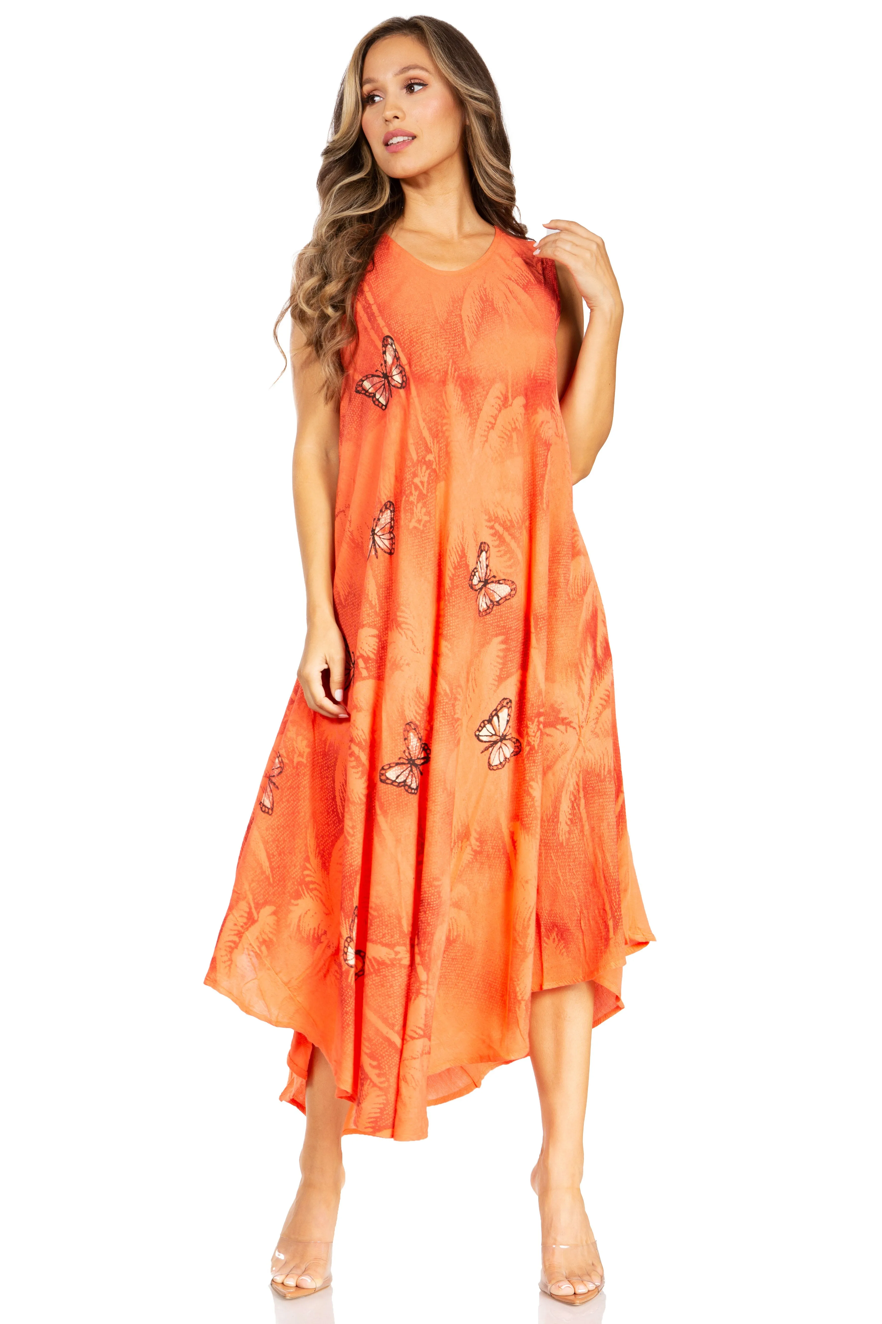 Sakkas Starlight Fourth Women's Tie Dye Caftan Tank Dress/Cover Up  Beach Kaftan