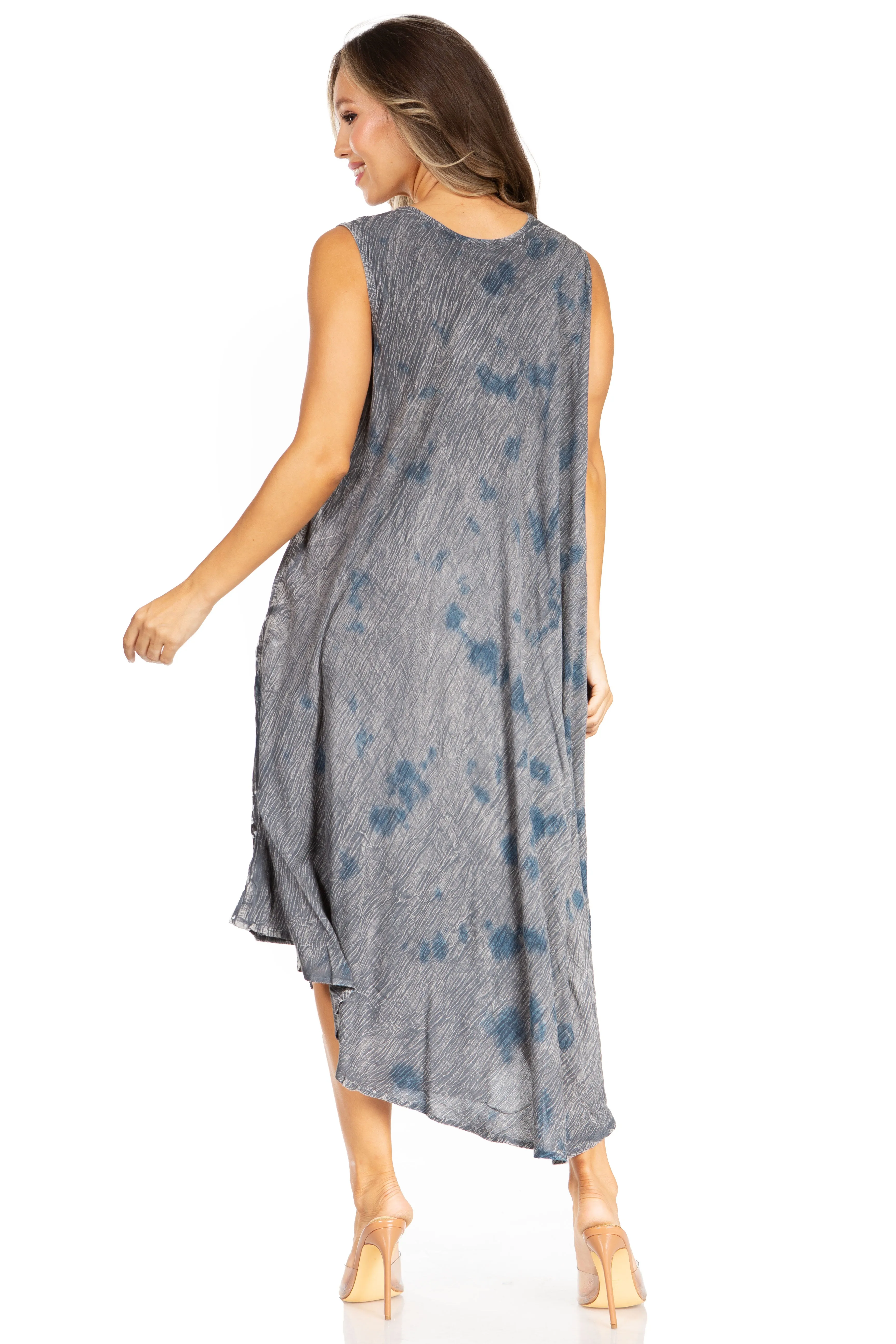 Sakkas Starlight Fourth Women's Tie Dye Caftan Tank Dress/Cover Up  Beach Kaftan