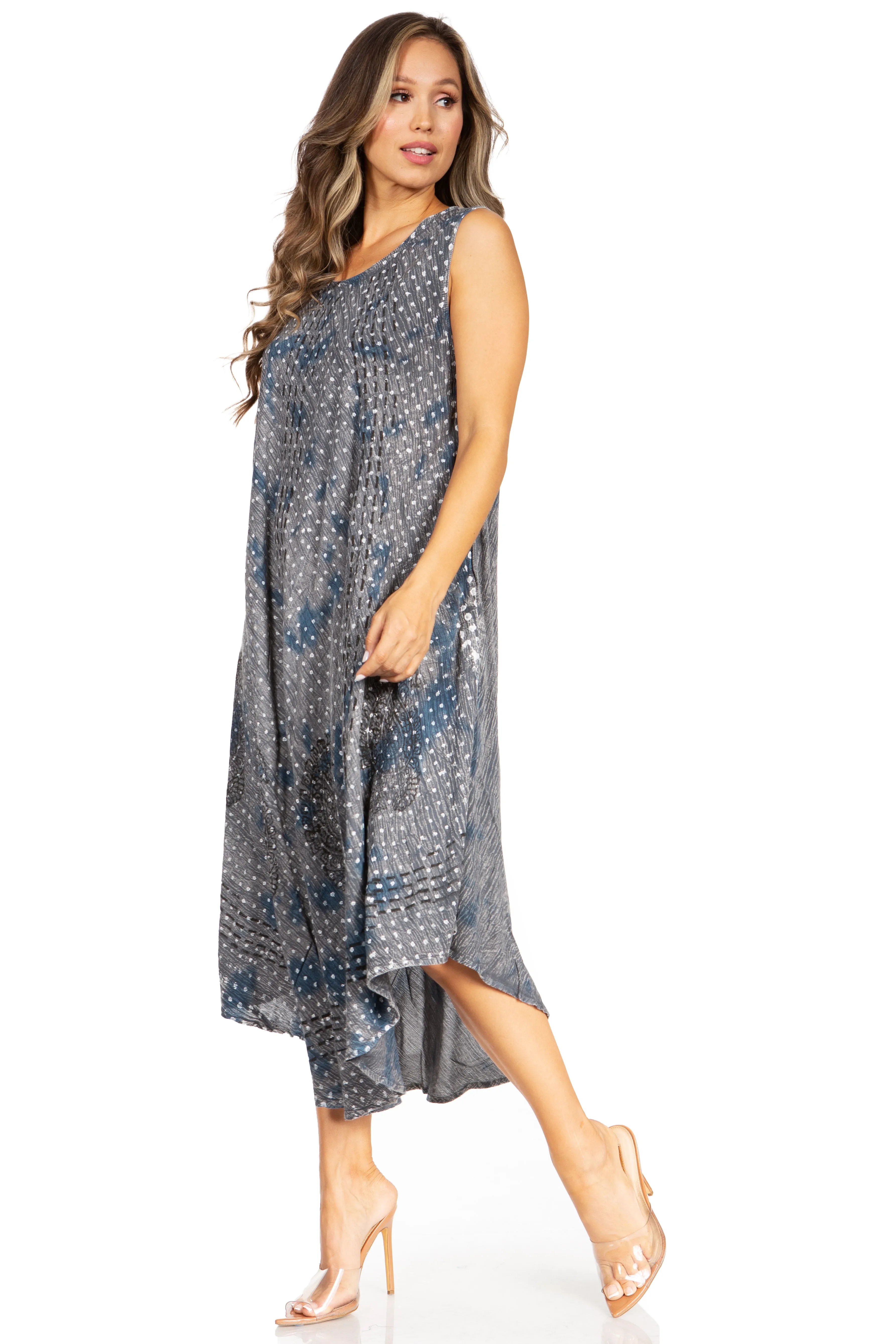 Sakkas Starlight Fourth Women's Tie Dye Caftan Tank Dress/Cover Up  Beach Kaftan