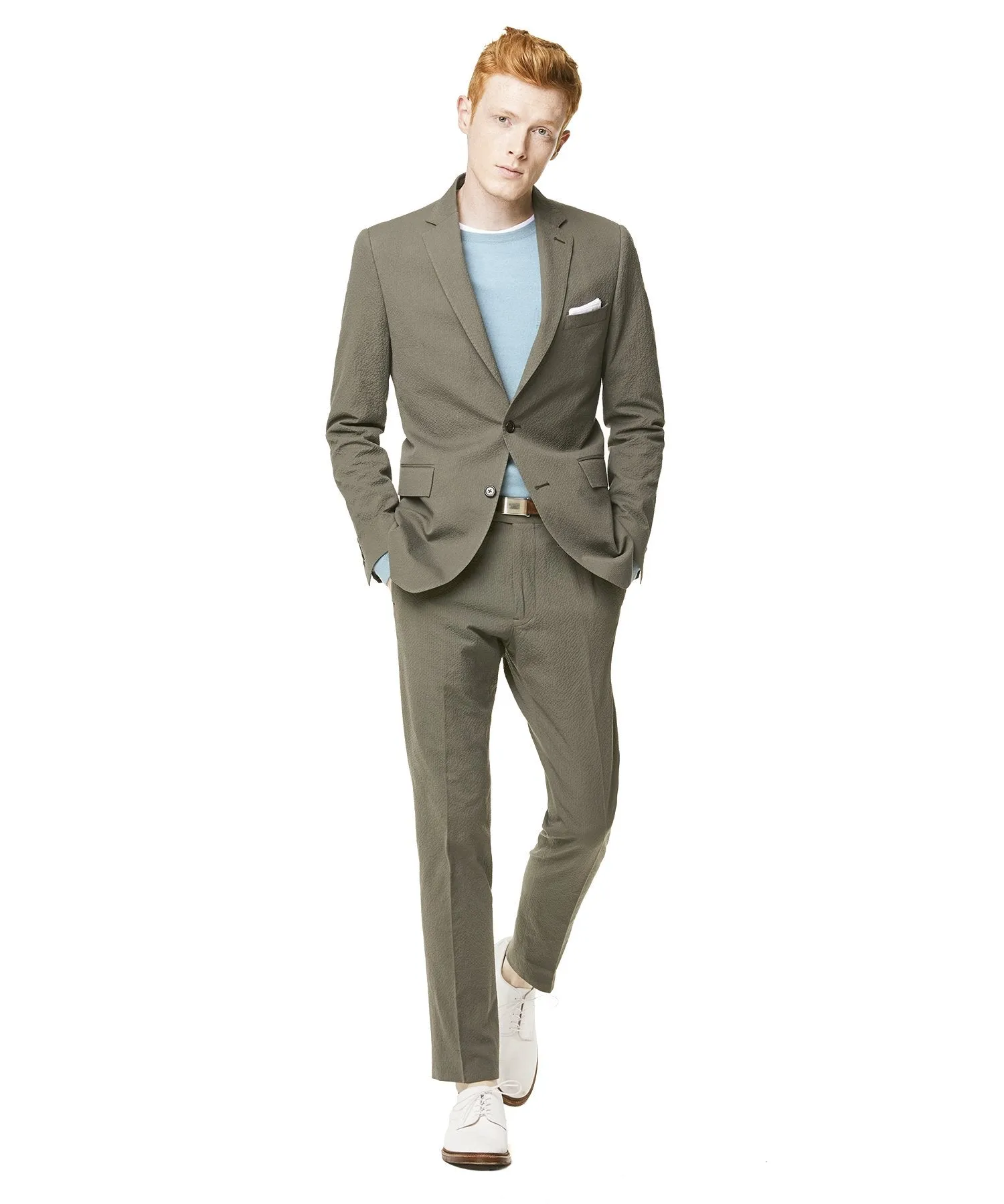 Seersucker Sutton Suit in Olive