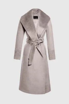 SENTALER SURI ALPACA LONG SHAWL COLLAR WRAP COAT