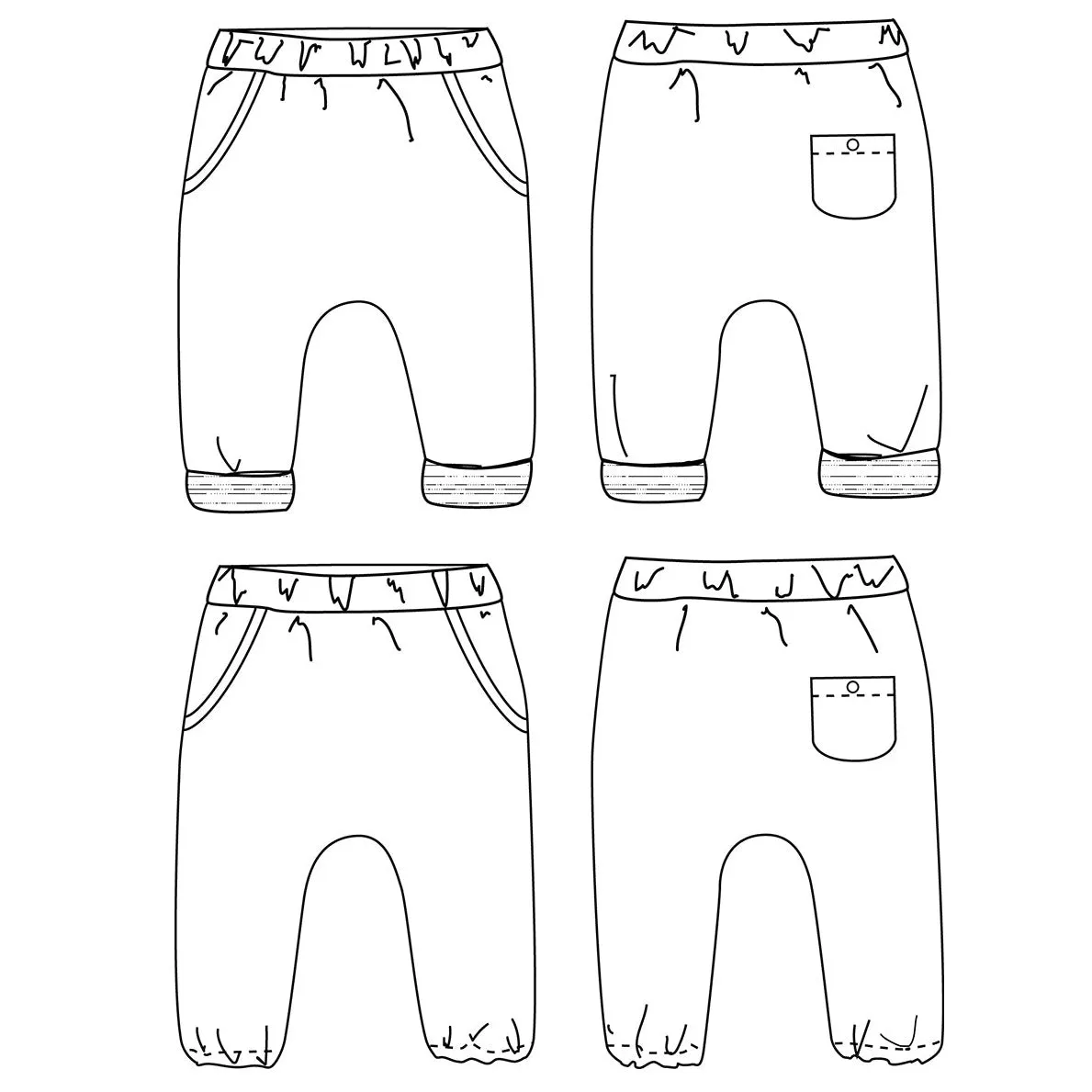 SEVILLA Harem Pants - Unisex 1M-4Y - PDF Sewing Pattern