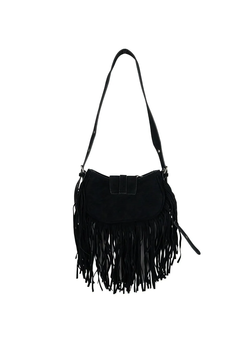 Suede Fringe Buckle Shoulder Bag IS427