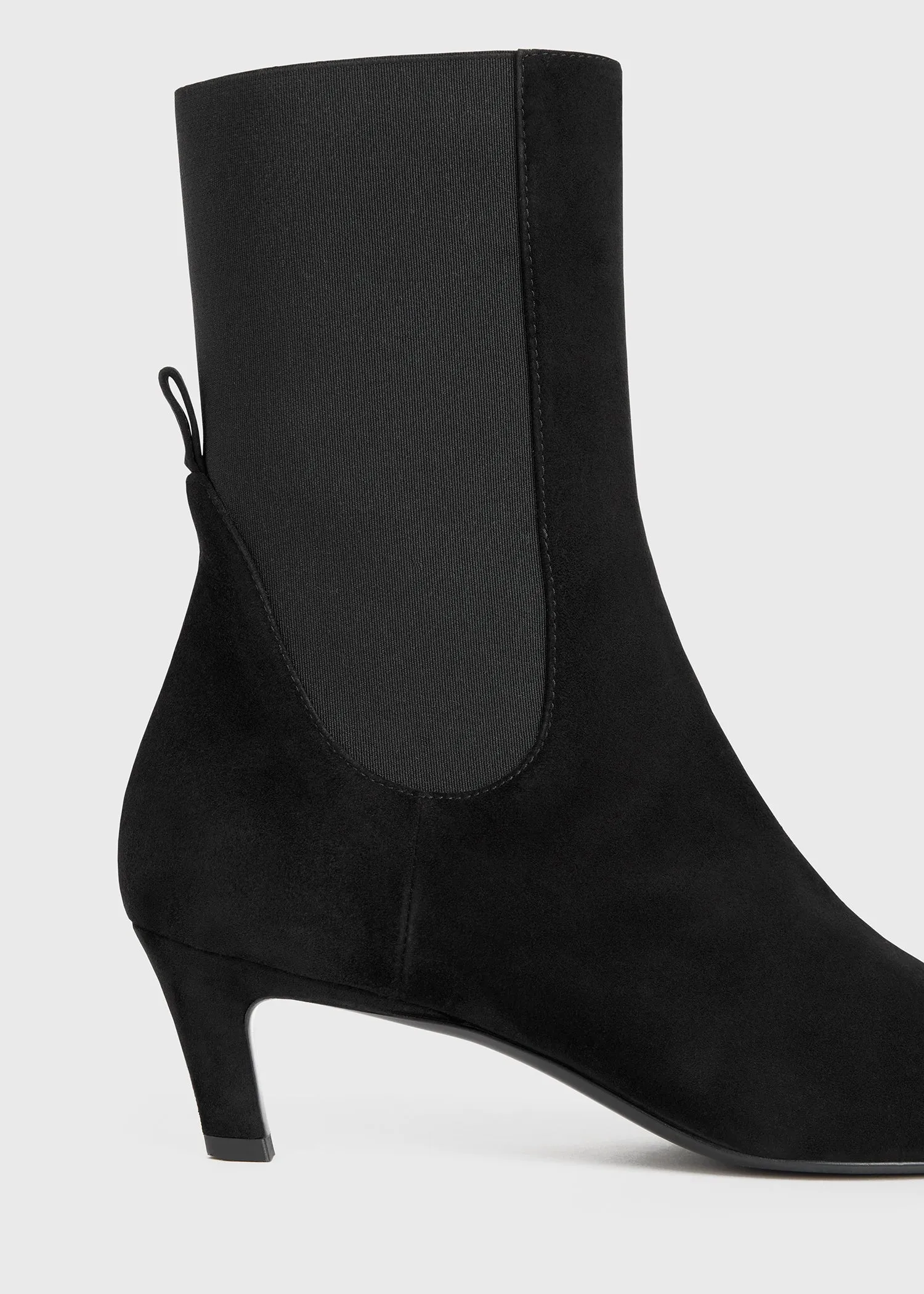 Suede mid-heel boots black