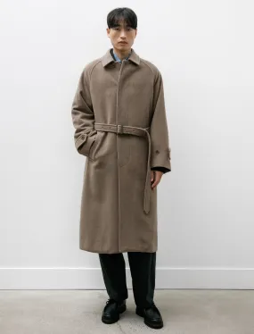 Super Fine Mosser Wool Soutien Coat Khaki Beige