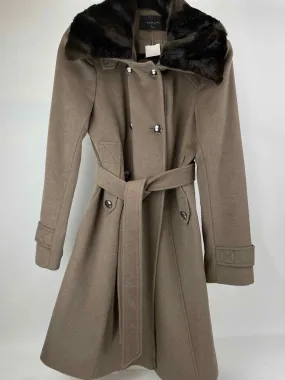 Tahari Size 12 Tan Wool Blend Coat