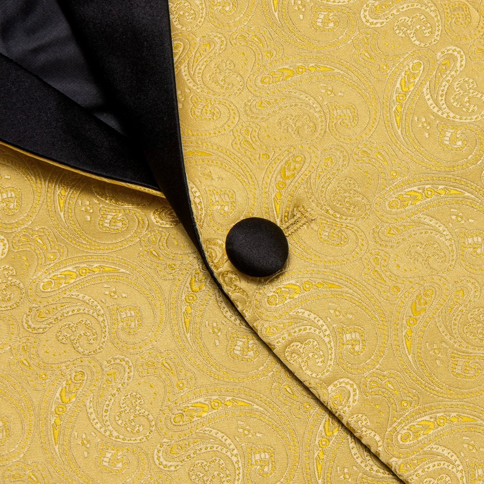 Ties2you Dress Suit Urobilin Yellow Paisley Shawl Collar Silk Prom Suit for Men