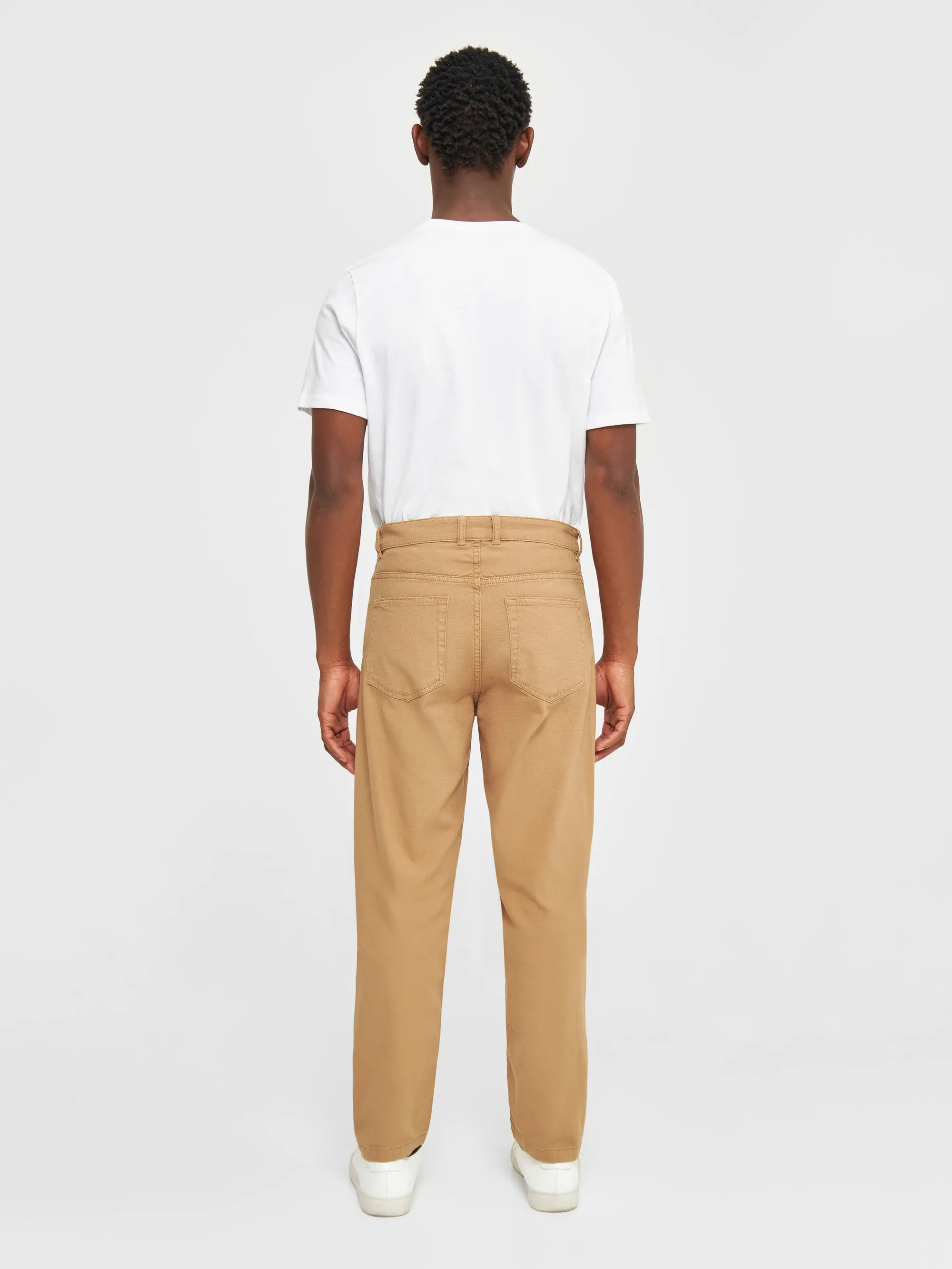 TIM tapered fit canvas 5-pocket pants - Brown Sugar