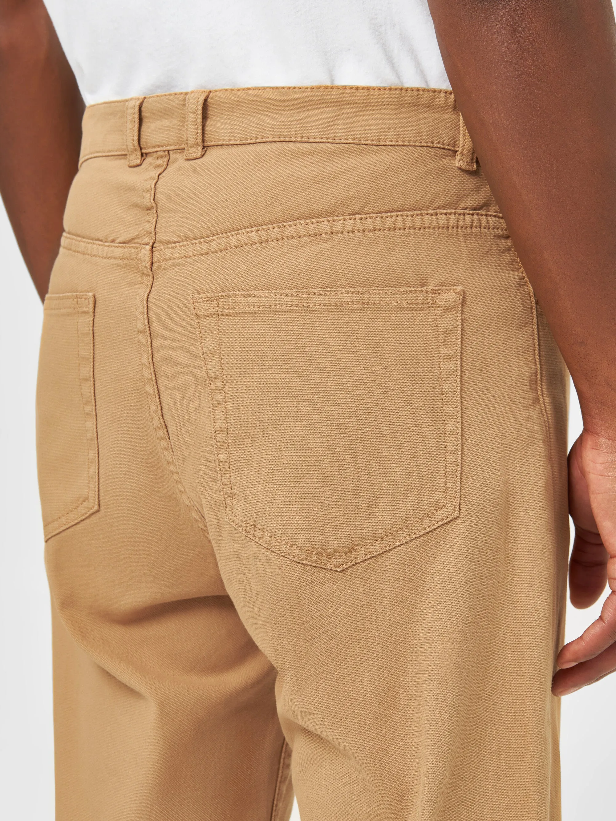 TIM tapered fit canvas 5-pocket pants - Brown Sugar