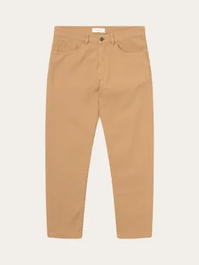 TIM tapered fit canvas 5-pocket pants - Brown Sugar