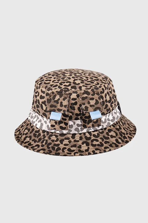 Tropics Leopard Denim Bucket Hat