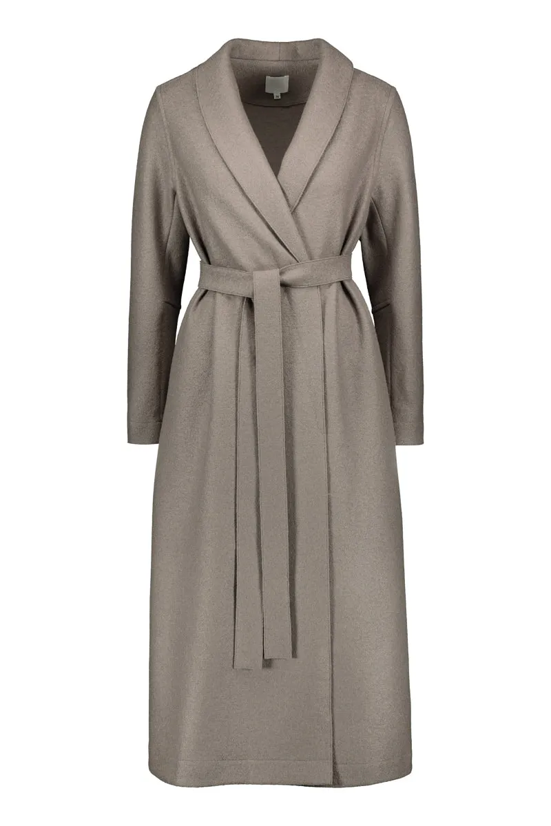 TUNDRA woolen coat in taupe