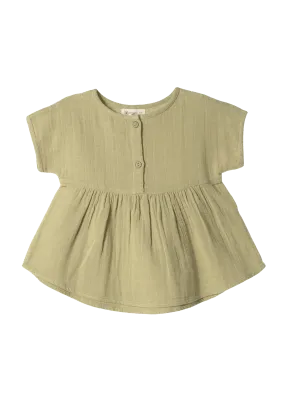 Tunic shirt Play of Colors Sage-green organic muslin