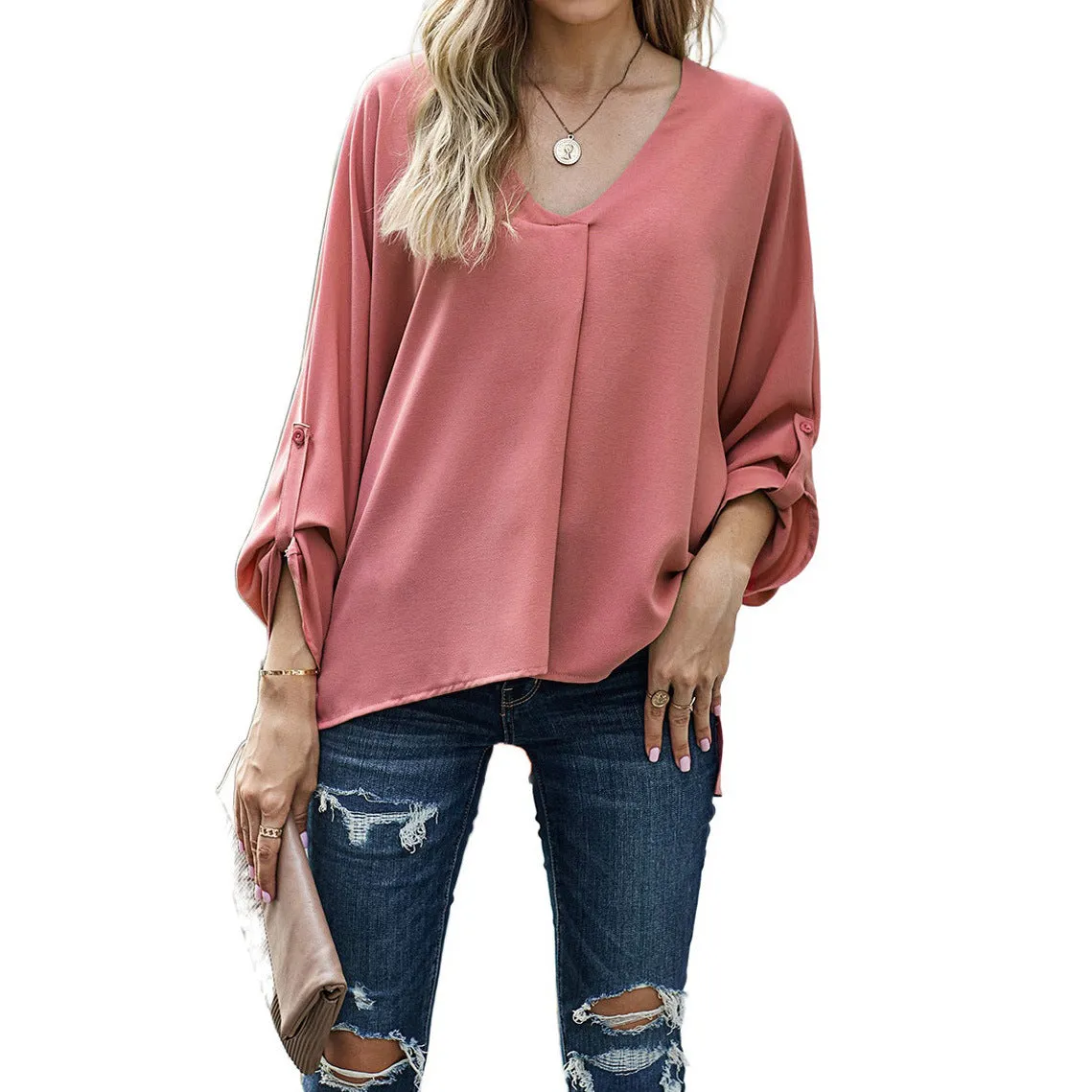 Tunic Top Sleeve Blouse Shirt