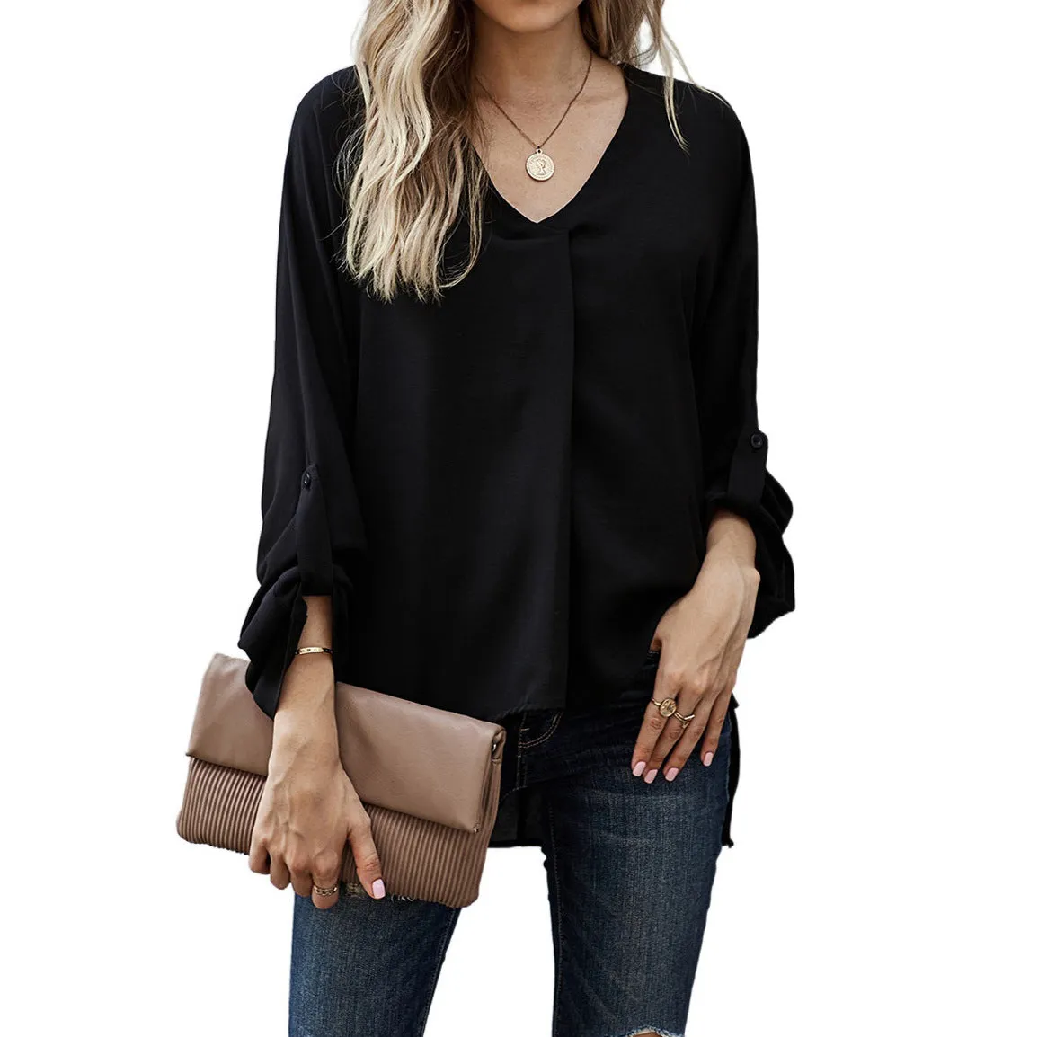 Tunic Top Sleeve Blouse Shirt