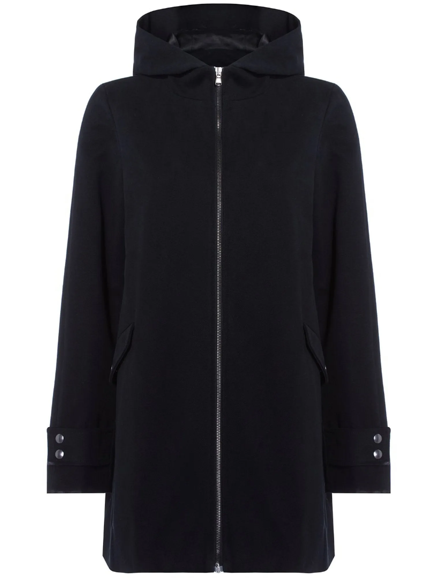 Vegan Wool Hooded Coat