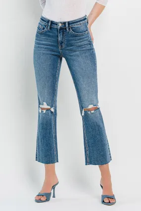 Vervet High Rise Clean Cut Hem Crop Flare