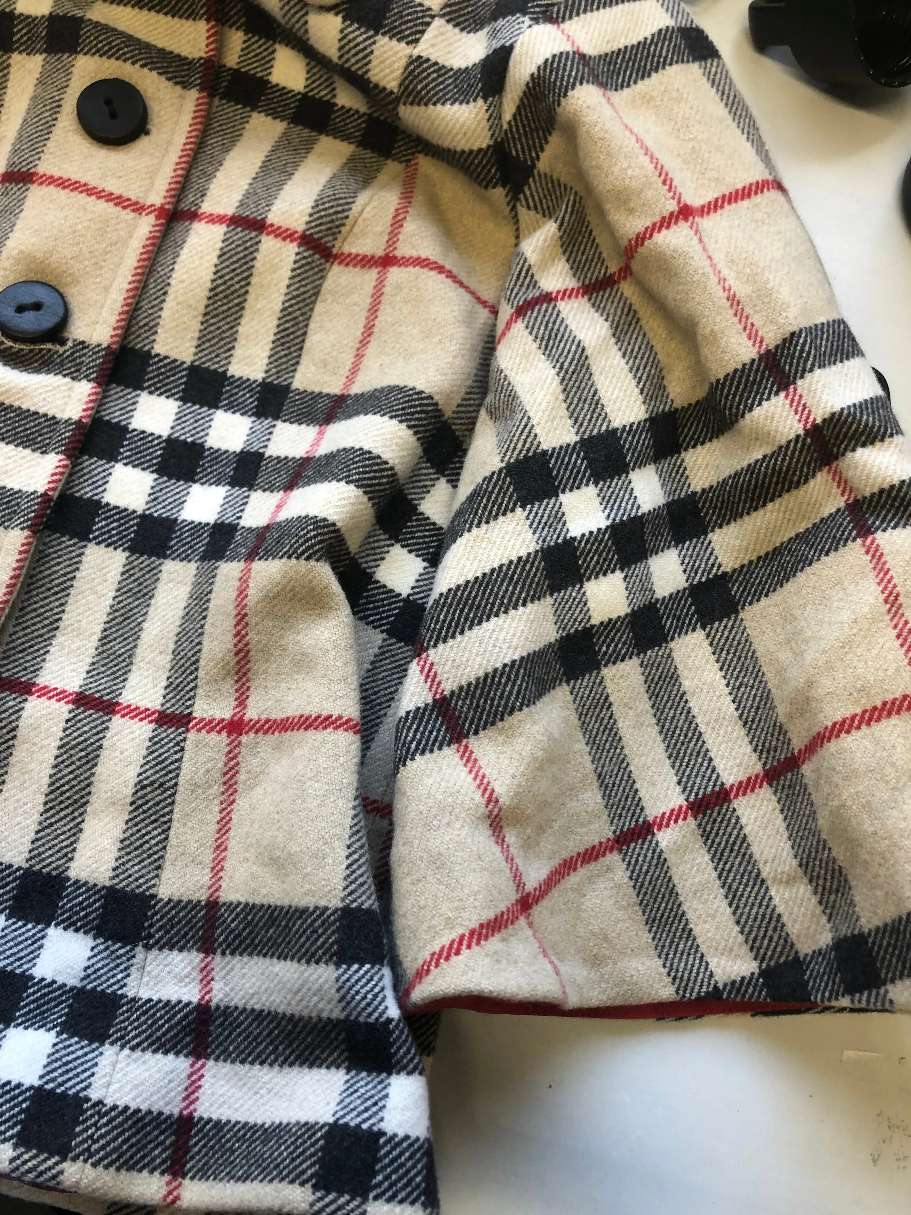 vintage wool tartan pea coat