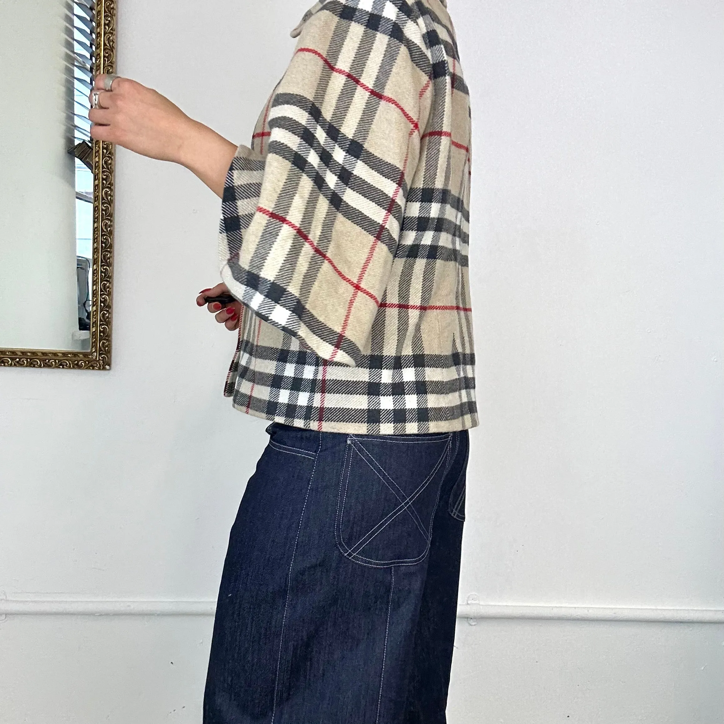 vintage wool tartan pea coat