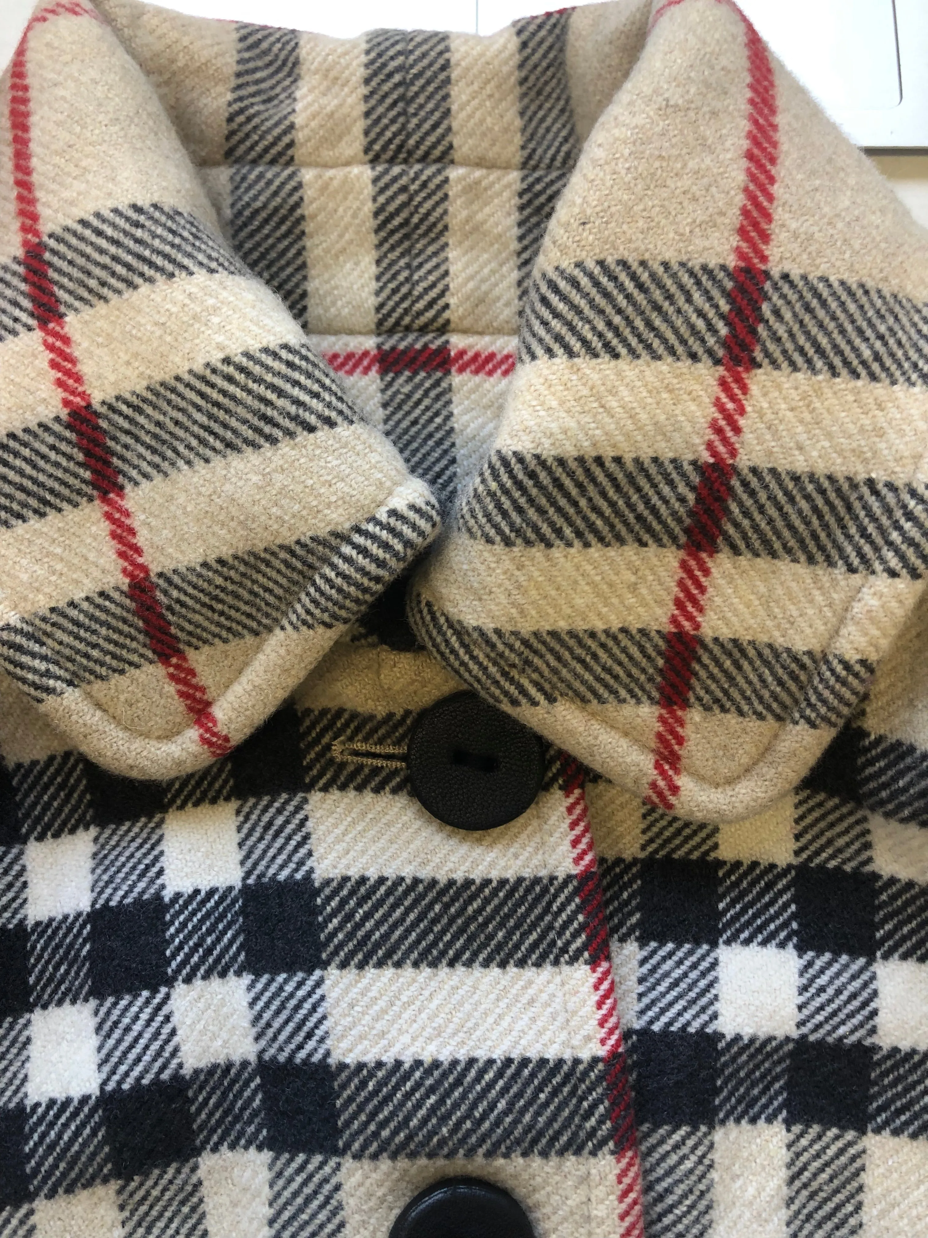 vintage wool tartan pea coat