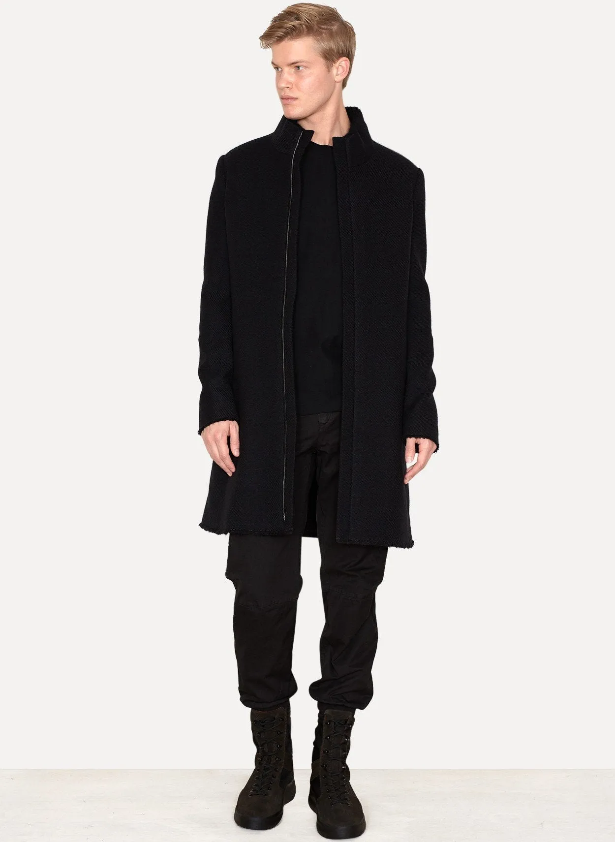 Virgin Wool Zipped Coat