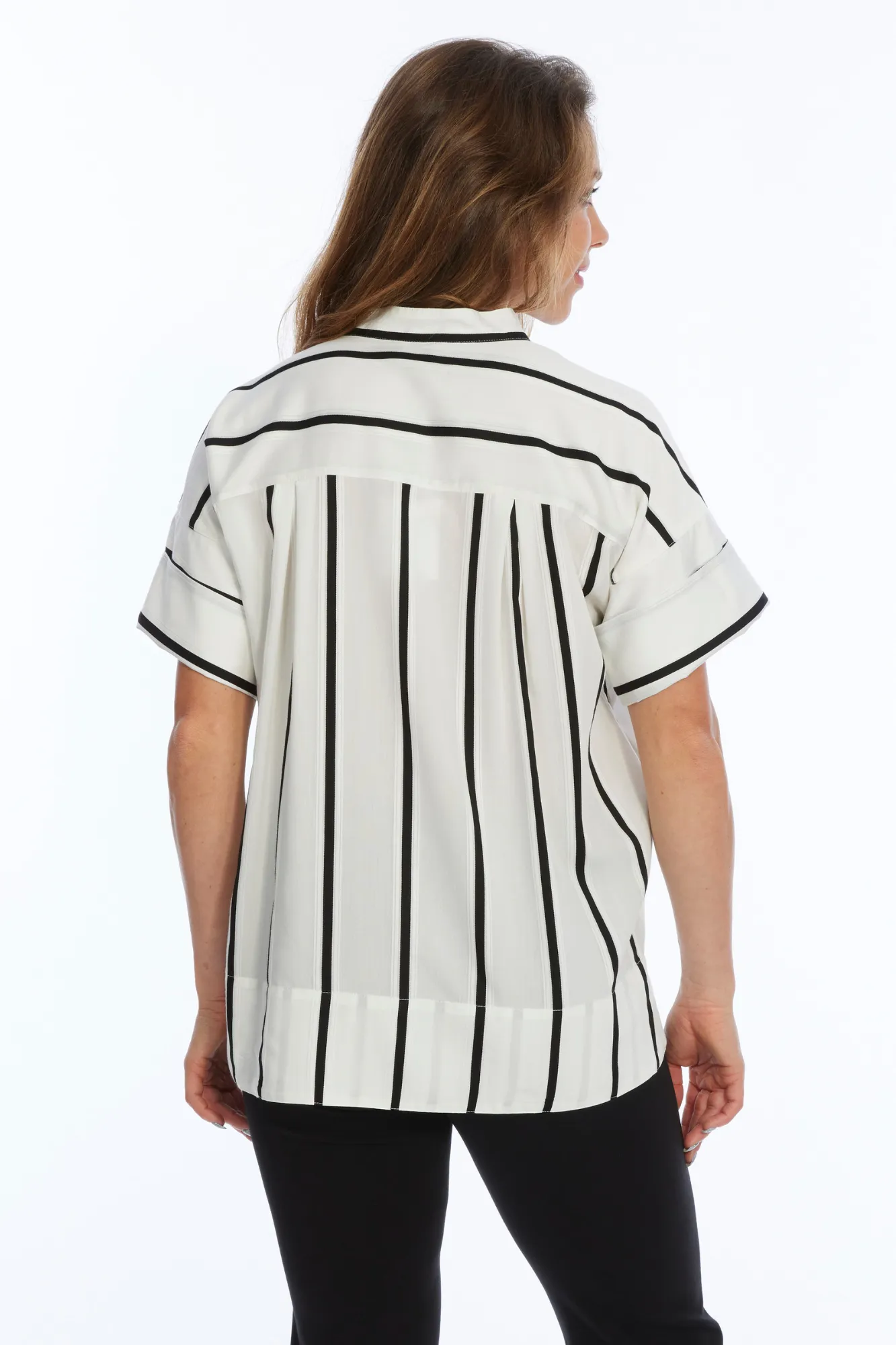 White and black Cap Sleeve Top | HEART | LIOR