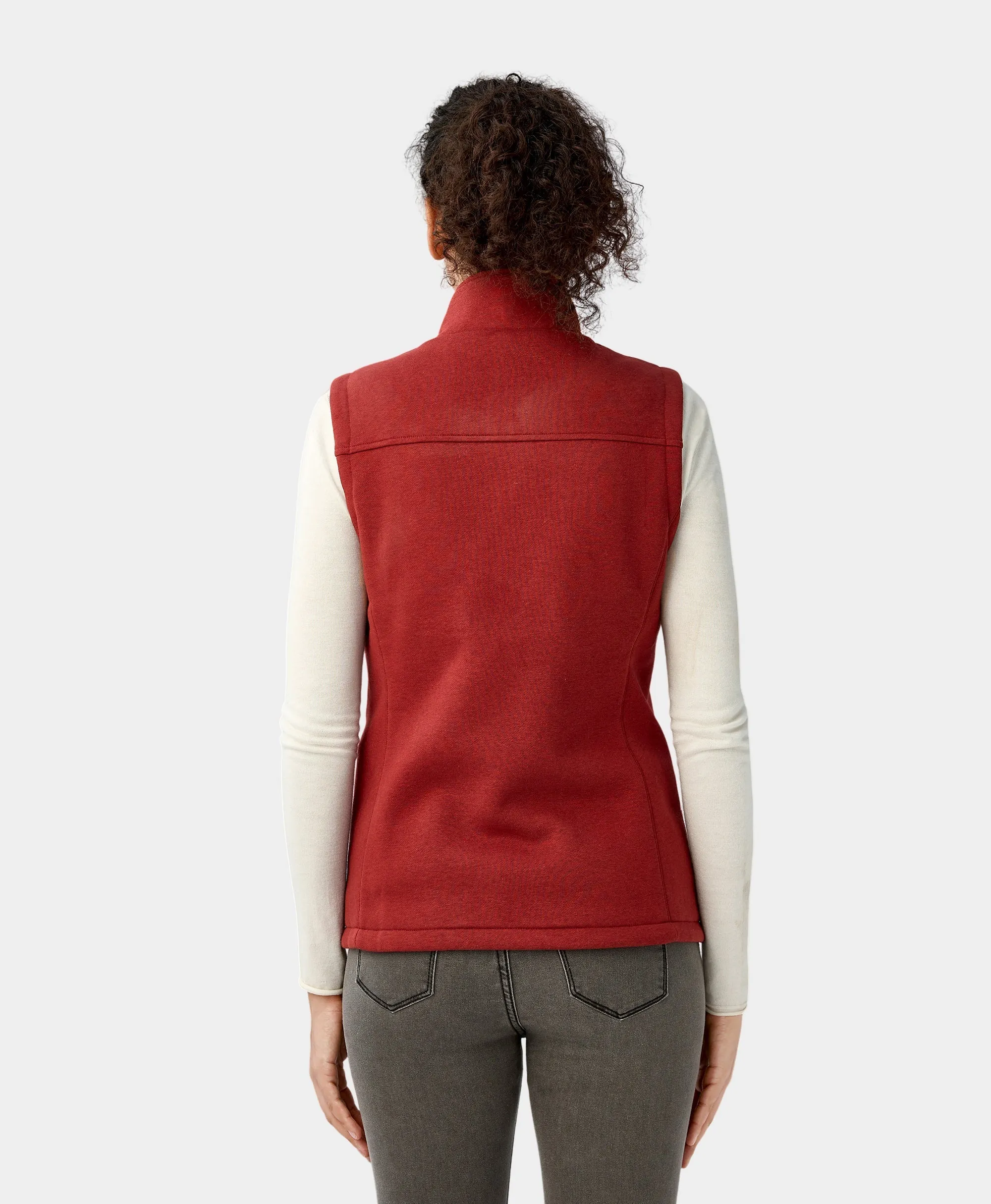 Women's Heated Fleece Vest - Red/Blue