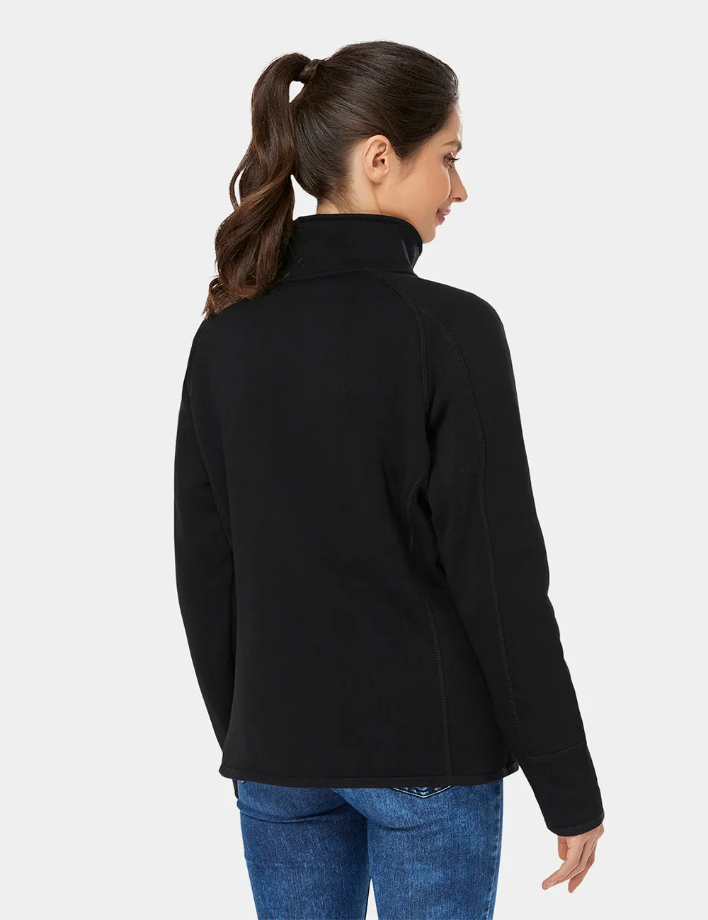 Women's Heated Full-Zip Fleece Jacket - Black