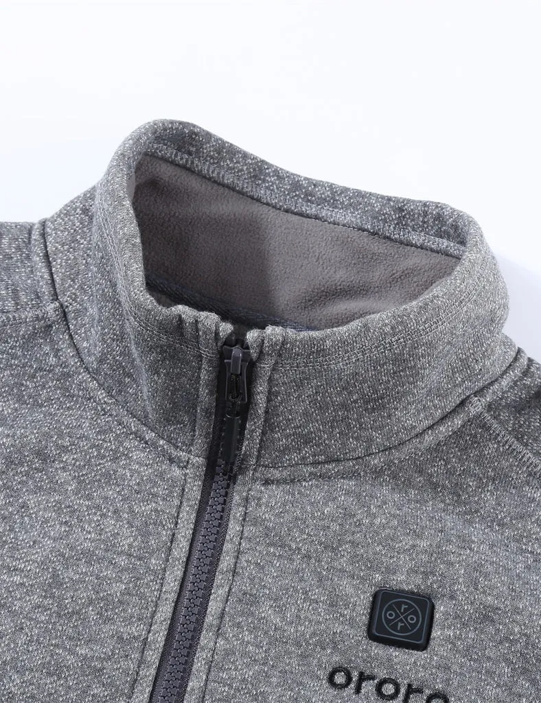 Women's Heated Full-Zip Fleece Jacket - Flecking Grey