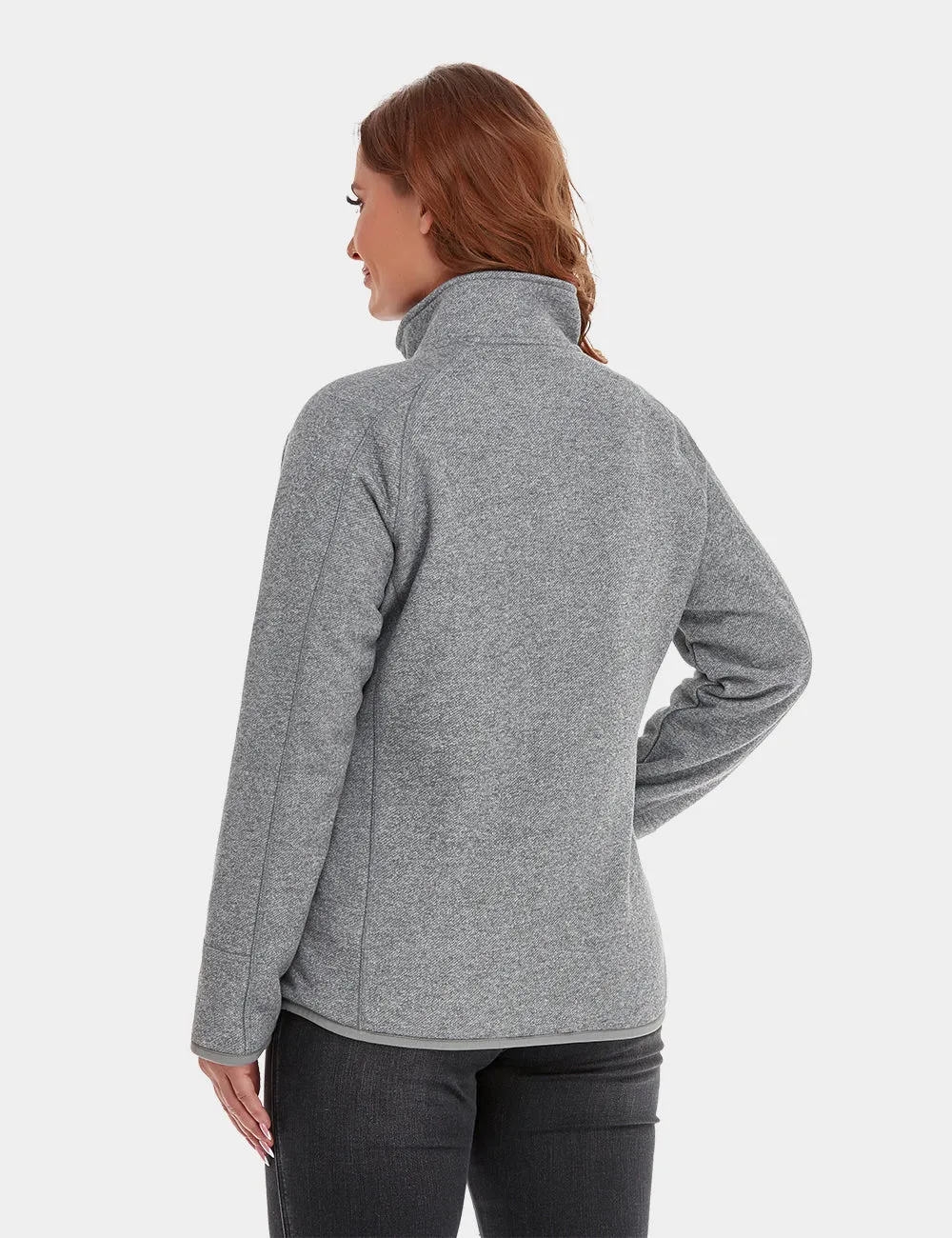 Women's Heated Full-Zip Fleece Jacket - Flecking Grey