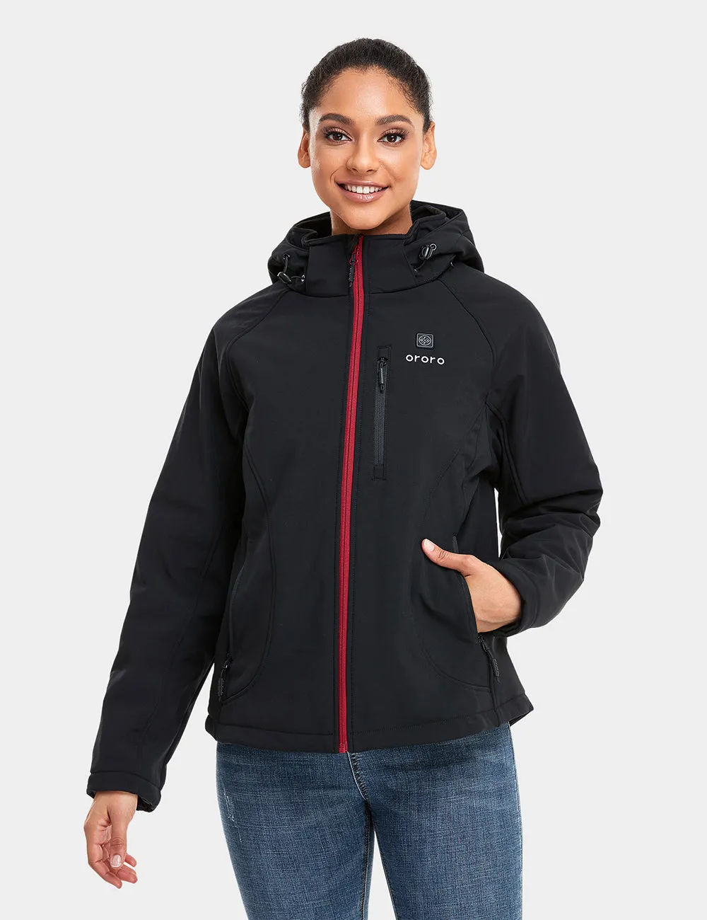 Women's Heated Jacket 2.0 (4 Heating Zones) - Black & Red