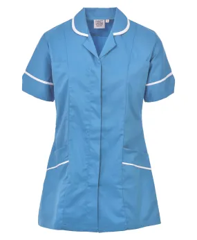 Women's Hospital Blue Poly Cotton Tunic FNLT01 – Nurse & Care Home Uniform (Sizes 8-26)