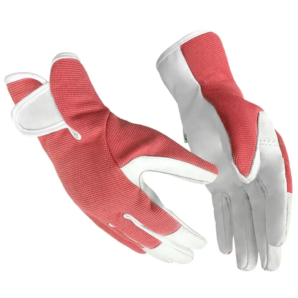 Womens Leather Gardening Gloves Work gloves for Rose Pruning Weeding Digging Yard Garden