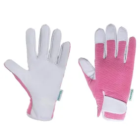 Womens Leather Gardening Gloves Work gloves for Rose Pruning Weeding Digging Yard Garden