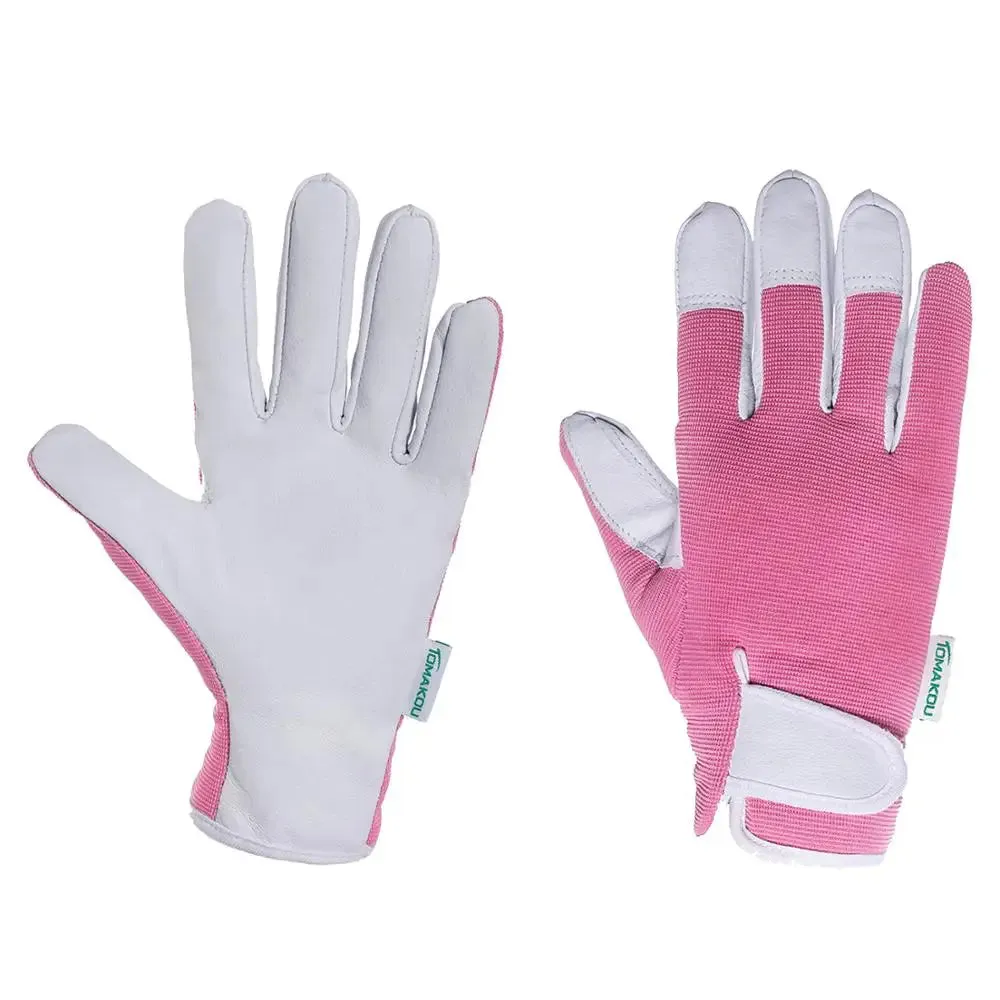 Womens Leather Gardening Gloves Work gloves for Rose Pruning Weeding Digging Yard Garden