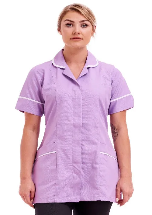 Women's Lilac Poly Cotton Tunic FUL01 – Healthcare & Nurse Uniform (Sizes 8-26)