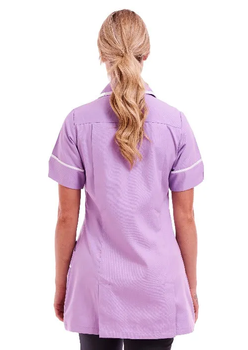 Women's Lilac Poly Cotton Tunic FUL01 – Healthcare & Nurse Uniform (Sizes 8-26)