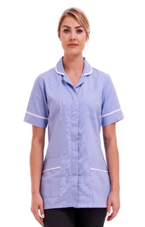 Women's Sky Blue Poly Cotton Tunic FUL05 – Nurse Uniform | 8-26